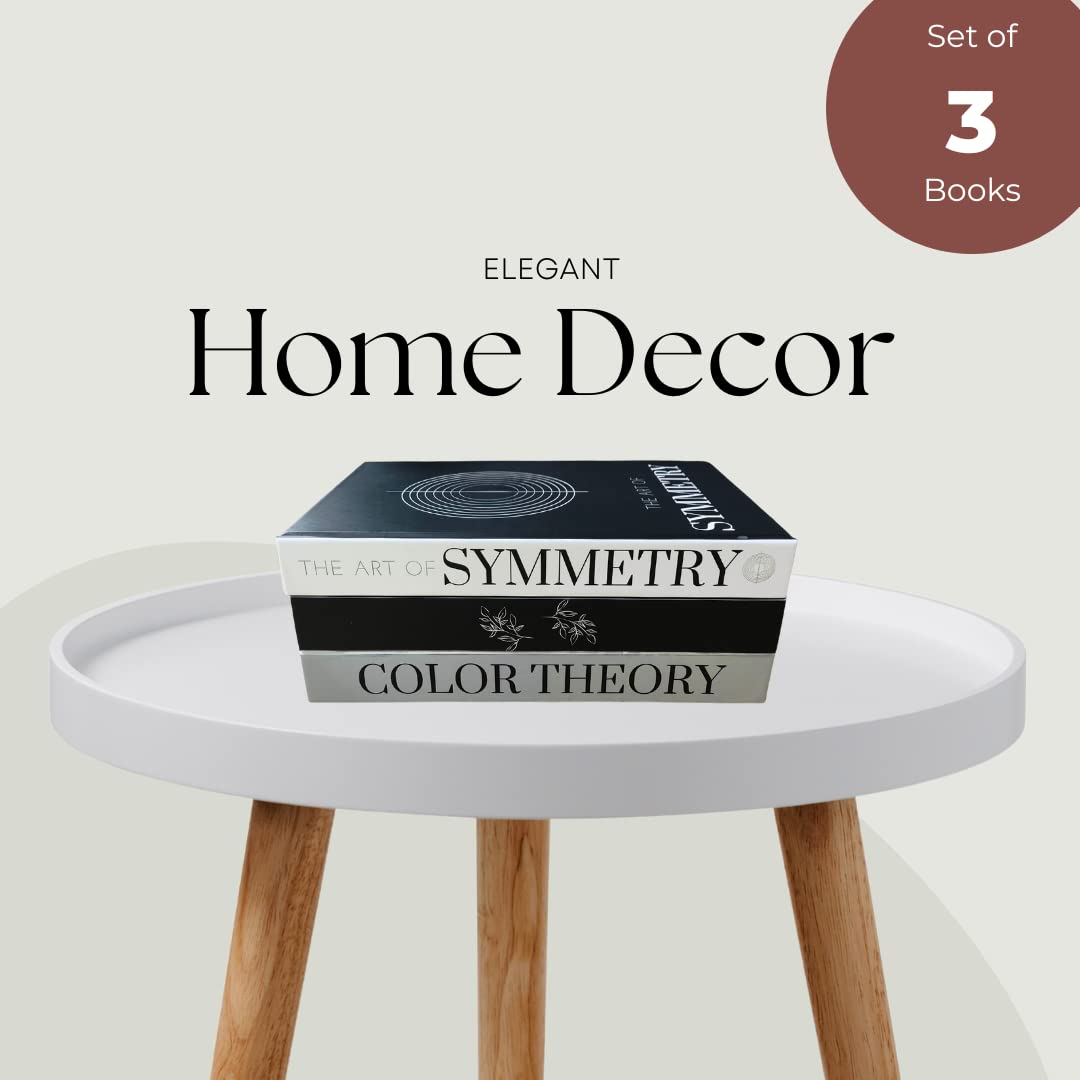 Decorative Books Set for Modern Home: 3 Coffee Table Fashion and Designer Books for Shelves, Office, or Nightstand