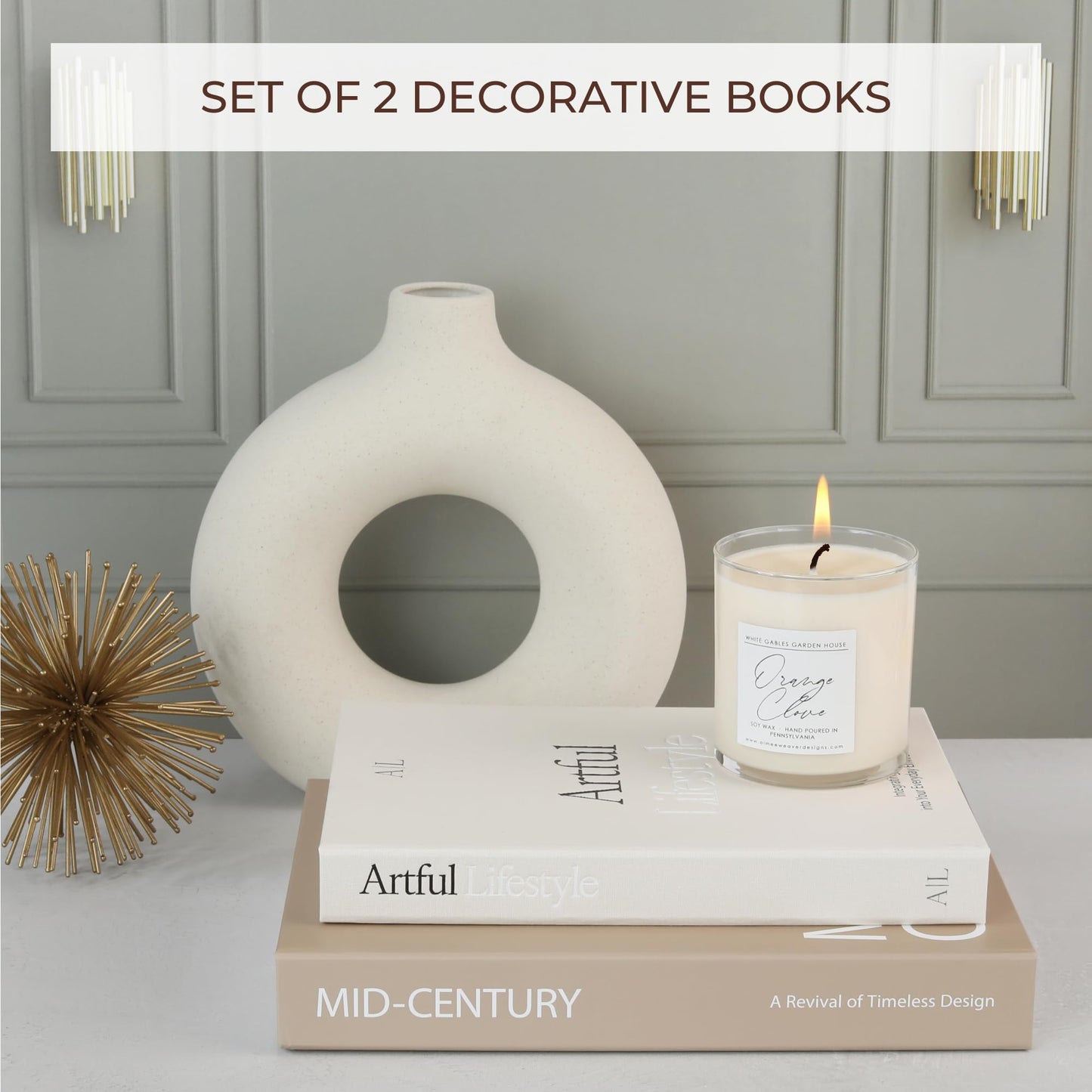 Aesthetic Decorative Books - Set of 2 Stylish Boxes