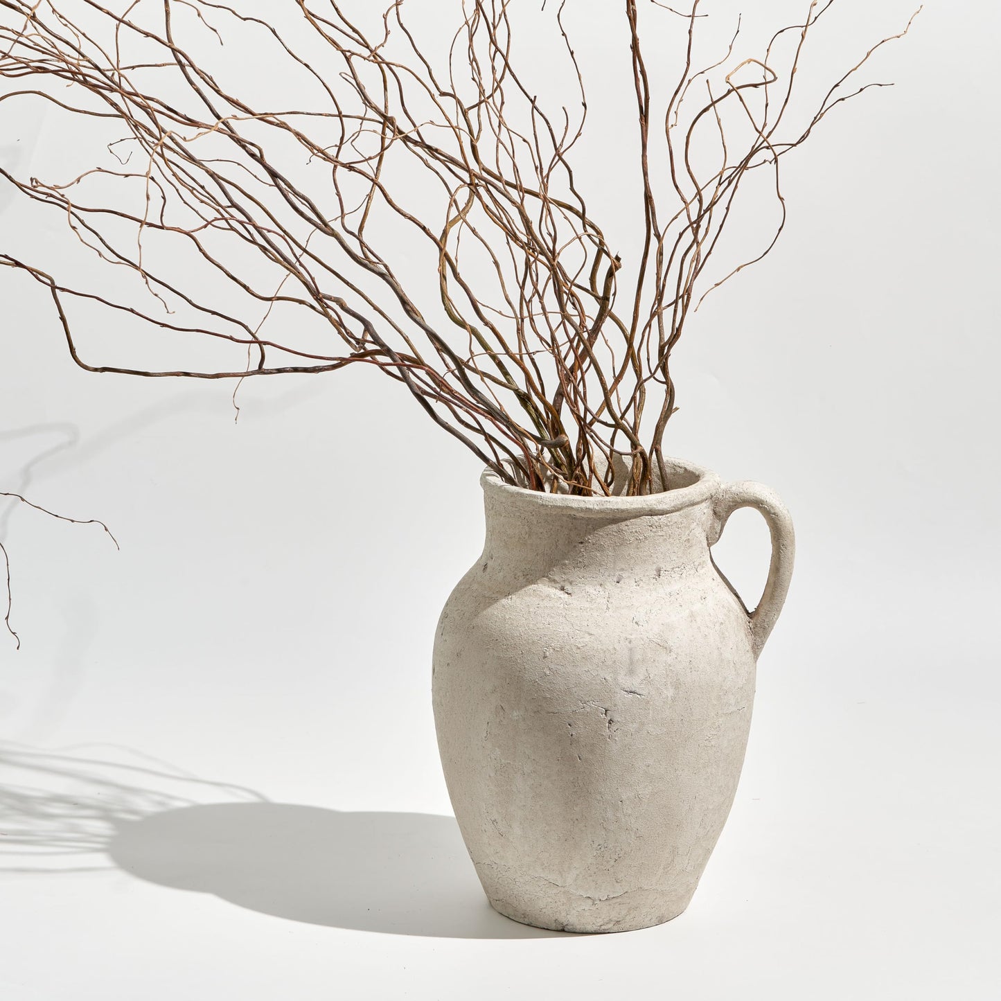 LB2 Rustic Ceramic Vase, 8.3 Inch Tall Zen Style vase, Terra Cotta Pitcher, Distressed Farmhouse Decor, Pottery Decorative Flower Vase for Home Decor