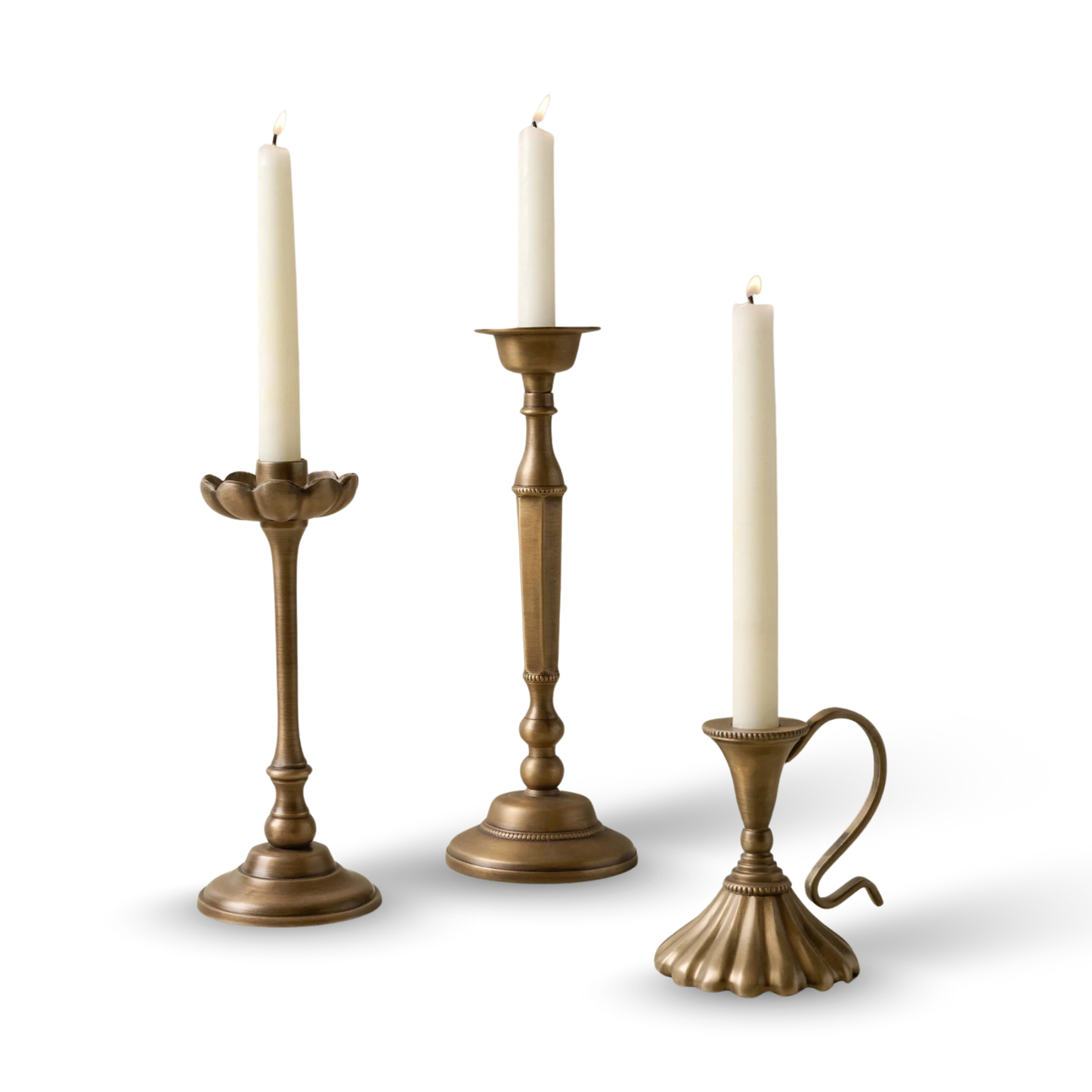 Anna Antique Brass Taper Holder