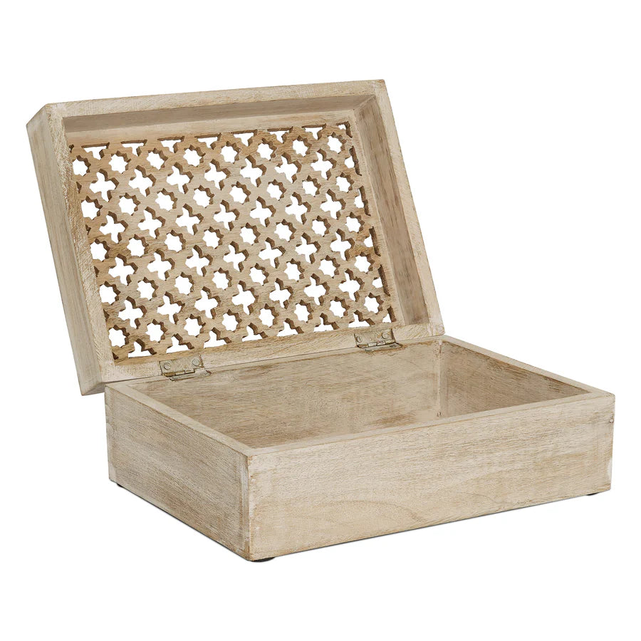Trellis Wooden Handmade Boxes in Whitewash (X-Large)