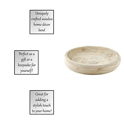 Santa Barbara Design Studio Wood Serving Bowl, Hand Carved Paulownia Wood Fruit Bowl / Wood Decor, 11.5" Large, Natural