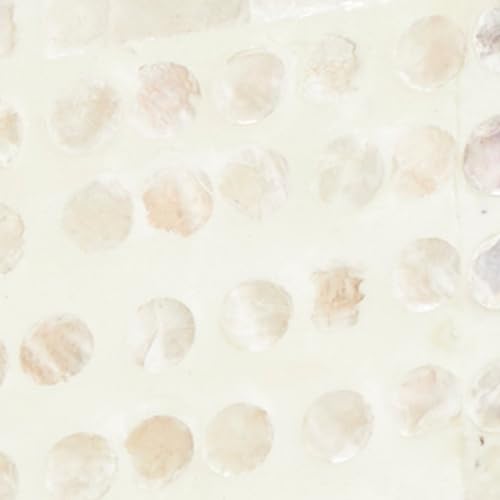 Deco 79 Mother of Pearl Shell Geometric Handmade Decorative Box Mosaic Dot Storage Decorative Keepsake Box with Brown Accents, Set of 2 Storage Box 12", 8"W, Cream