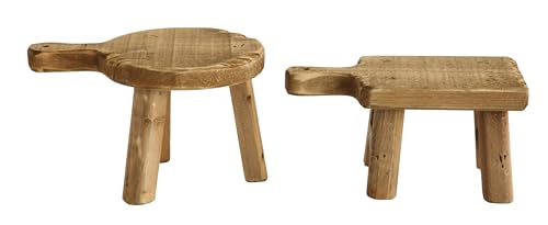 Creative Co-Op Small Wood Pedestal with Handle