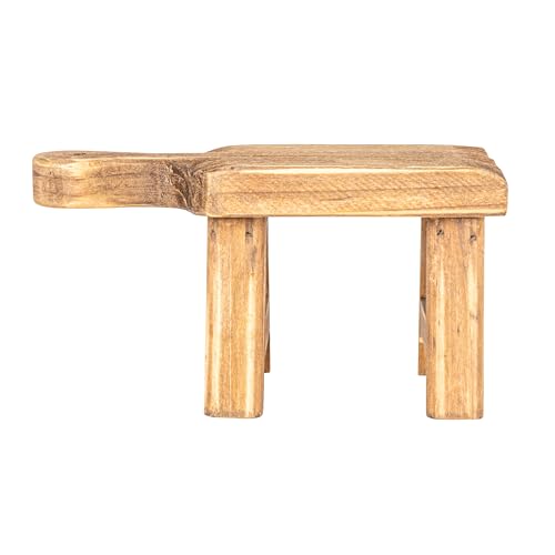Creative Co-Op Small Wood Pedestal with Handle