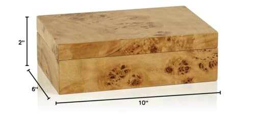 Zodax Leiden Burl Wood Design Decorative Box (Small 7.75")
