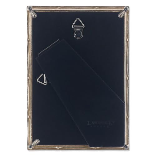 Lawrence 712246 4-Inch W x 6-Inch H Gold Metal Picture Frame with Bamboo Design