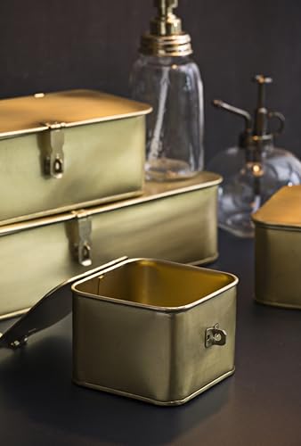 Decorative Metal Boxes with Gold Finish (Set of 3 Sizes)