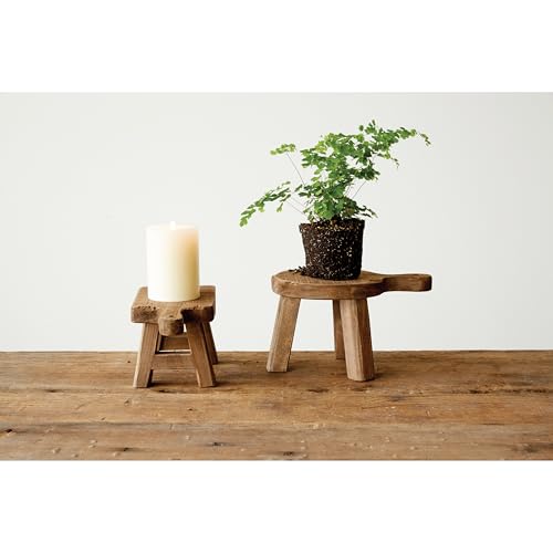 Creative Co-Op Small Wood Pedestal with Handle
