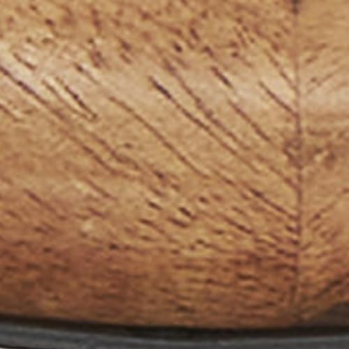 Deco 79 Wood Geometric Decorative Sculpture Circular Ring Home Decor Statues with Black Metal Stands, Set of 2 Accent Figurines 20", 16"H, Brown