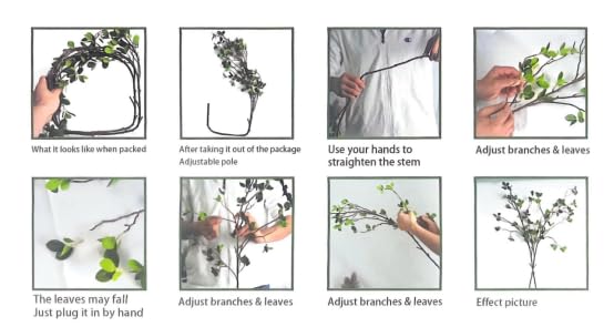 Artificial Plant 43.3 Inch Green Branches Leaf Shop Garden Office Home Decoration (2 pcs)