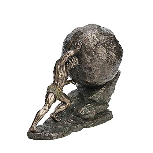 Veronese Design 8 1/8 Inch Sisyphus and The Eternal Boulder Cold Cast Resin Bronze Finish Statue Home Decor