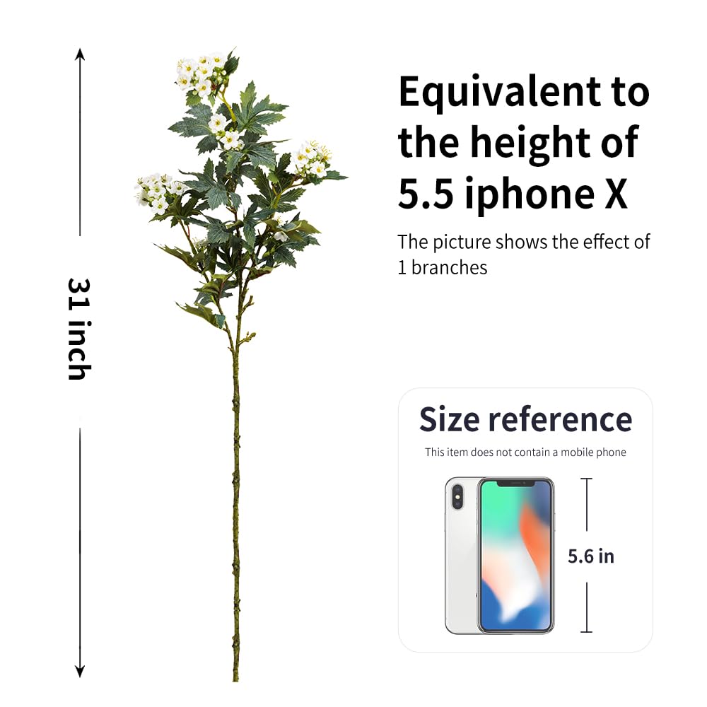 Artificial Plants,3Pcs 31inch Green Faux Stems for Vase,Fake Flowers Faux Branches Artificial Plants & Flowers for Home Decor (3, Kalanchoe)