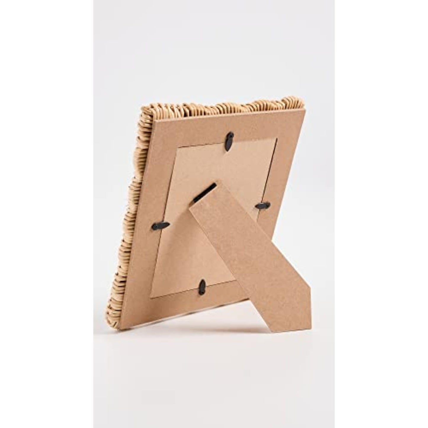 Two's Company 2-Piece 4" x 6" and 5" x 7" Rattan Photo Frame Set, Hand Woven Wicker Weave Natural Wood Rustic Boho Decor Frames