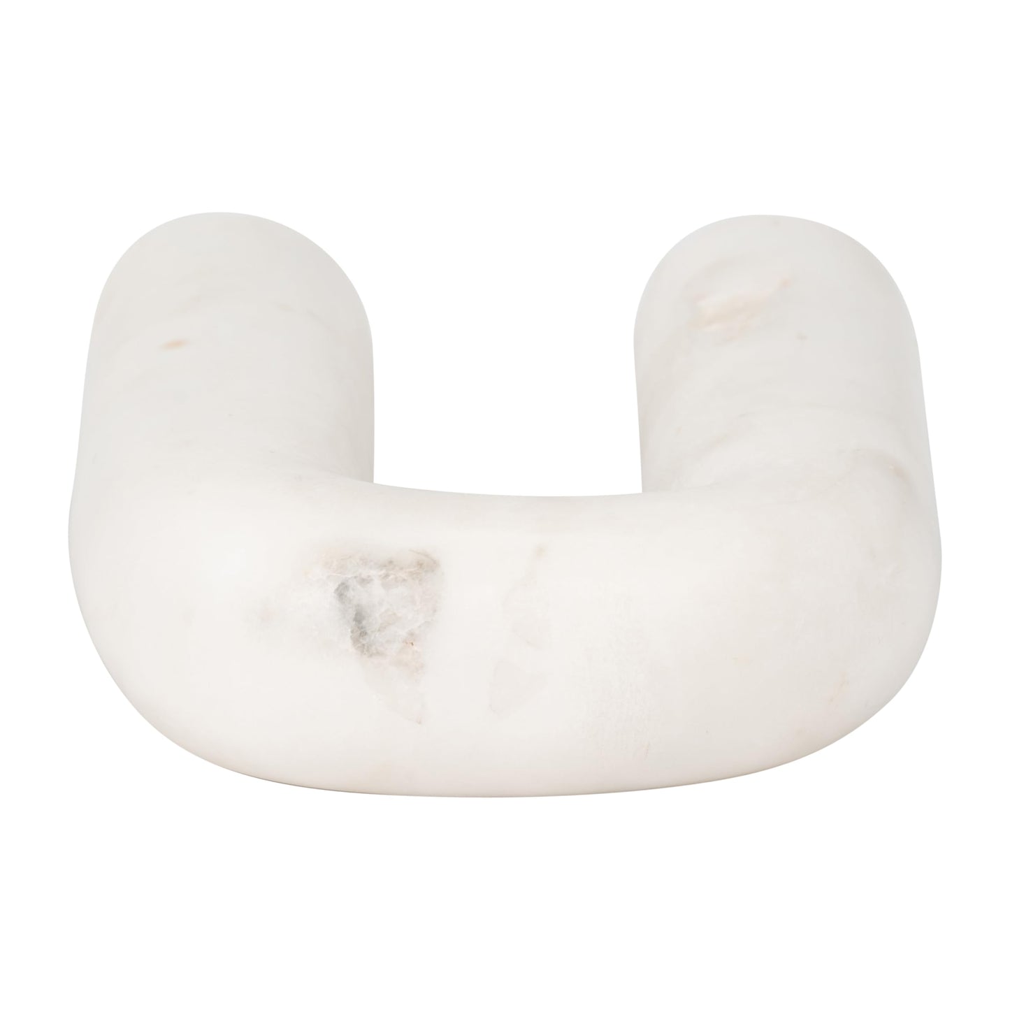 Sagebrook Home White Marble Decorative Object - 5x2x8 Inches Modern Arch Sculpture for Home, Office, Bedroom, Living Room Decor