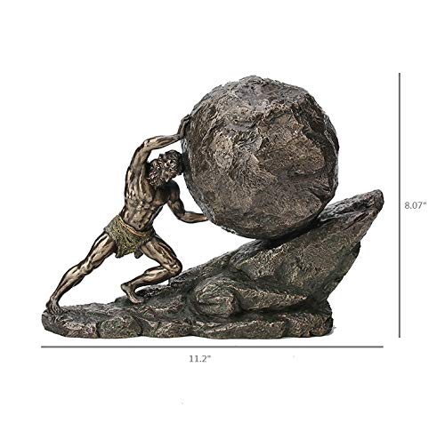 Veronese Design 8 1/8 Inch Sisyphus and The Eternal Boulder Cold Cast Resin Bronze Finish Statue Home Decor