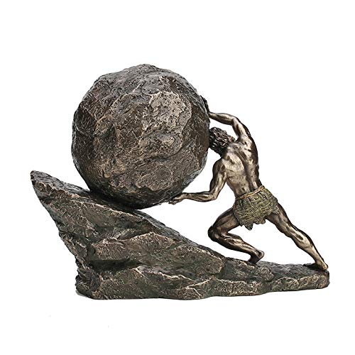 Veronese Design 8 1/8 Inch Sisyphus and The Eternal Boulder Cold Cast Resin Bronze Finish Statue Home Decor