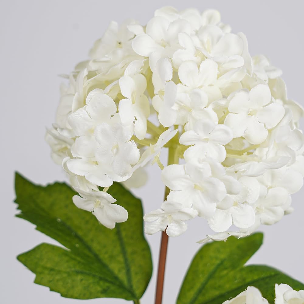 Artificial Flowers for Decoration, 3Pcs 23inch White Hydrangea Fake Flowers, Artificial Silk Flowers Bouquets Faux Flowers for Vase Faux Floral Stems for Wedding Party Kitchen Home Decorations
