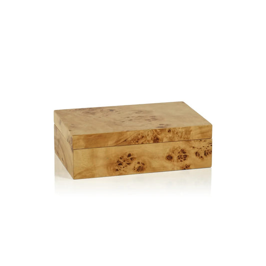 Zodax Leiden Burl Wood Design Decorative Box (Small 7.75")