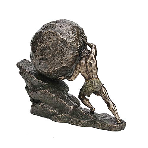 Veronese Design 8 1/8 Inch Sisyphus and The Eternal Boulder Cold Cast Resin Bronze Finish Statue Home Decor