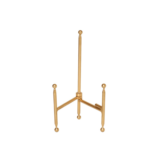 Gold Colored Steel Tabletop Easel by Studio Décor - Decorative Stand for Pictures, Frames, Books, Cards, Plates - 1 Pack