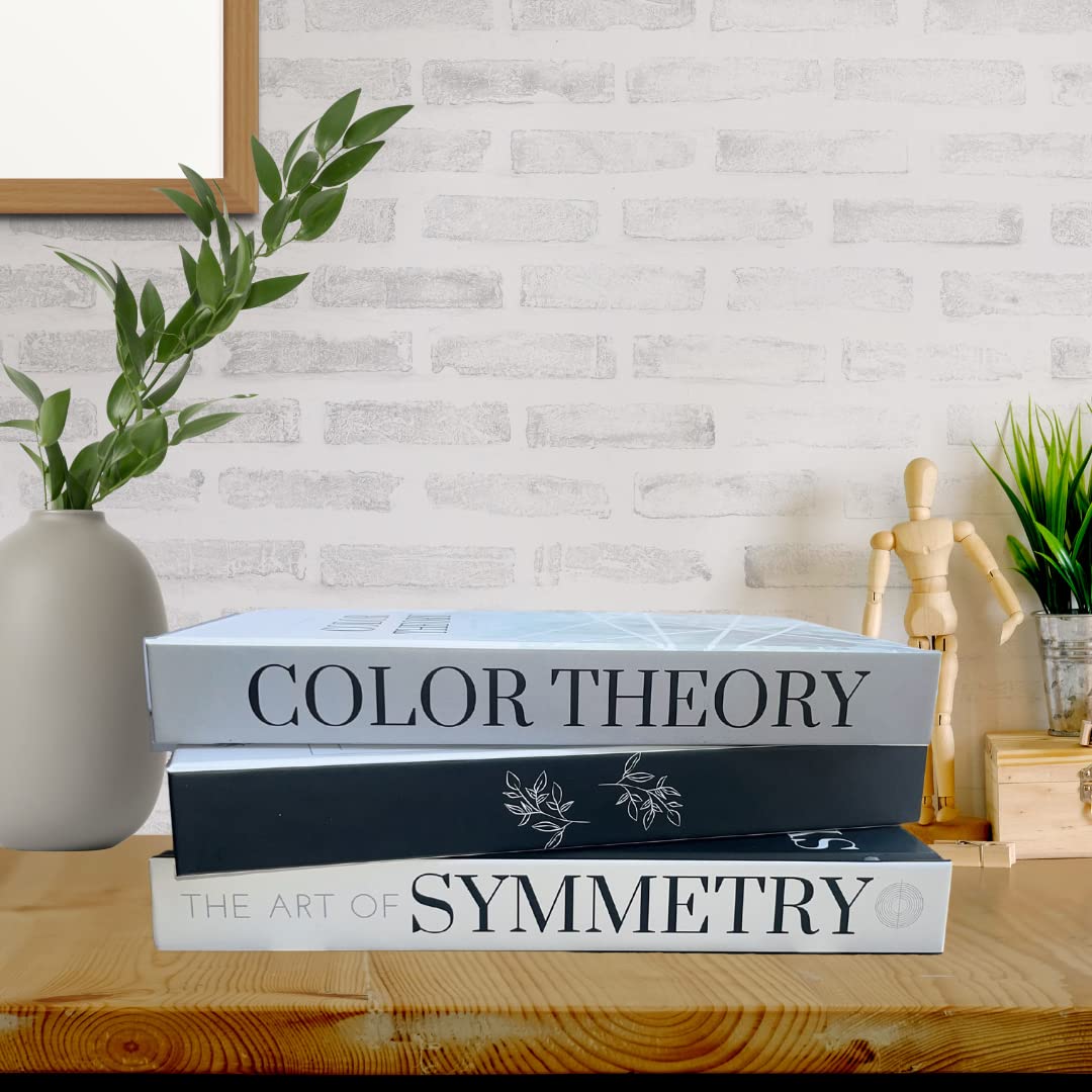 Decorative Books Set for Modern Home: 3 Coffee Table Fashion and Designer Books for Shelves, Office, or Nightstand