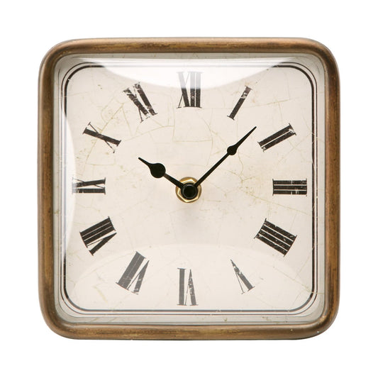 NIKKY HOME Vintage Silent Non-Ticking Table Clock, Shelf Desk Top Clock Battery Operated, Retro Home Decor for Bedroom Living Room Mantel Desktop Countertop, Gold