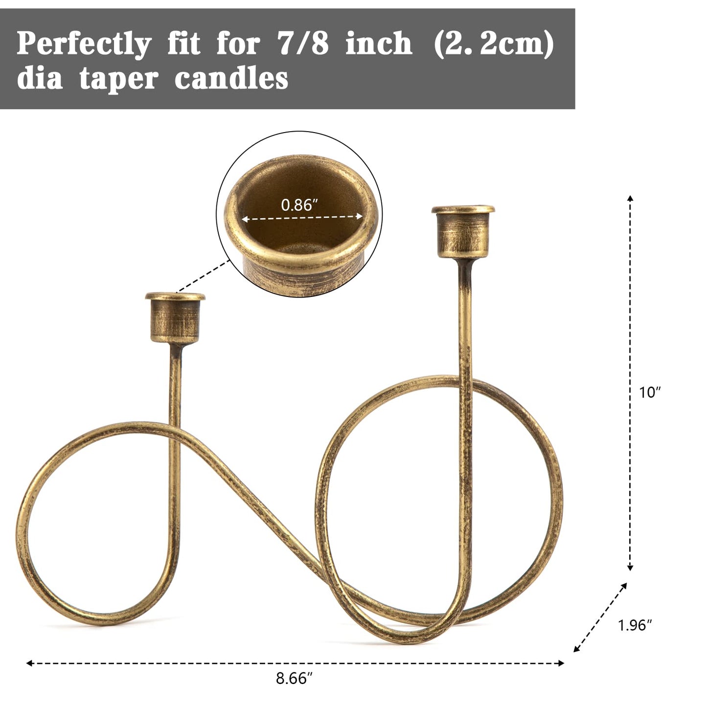 Twisted Brass Style Candle Holder, Candlestick Holder for Table Decoration, Holiday, Wedding, Housewarming