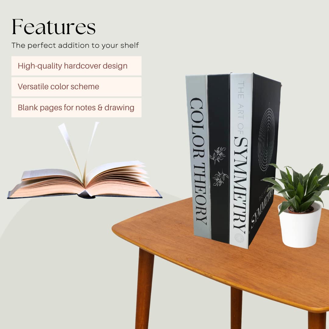 Decorative Books Set for Modern Home: 3 Coffee Table Fashion and Designer Books for Shelves, Office, or Nightstand