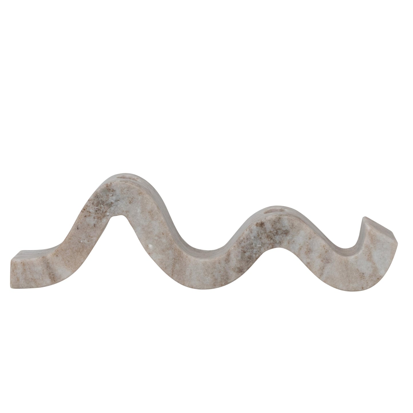 Bloomingville Marble Wave Double Taper Candle Holder, Beige