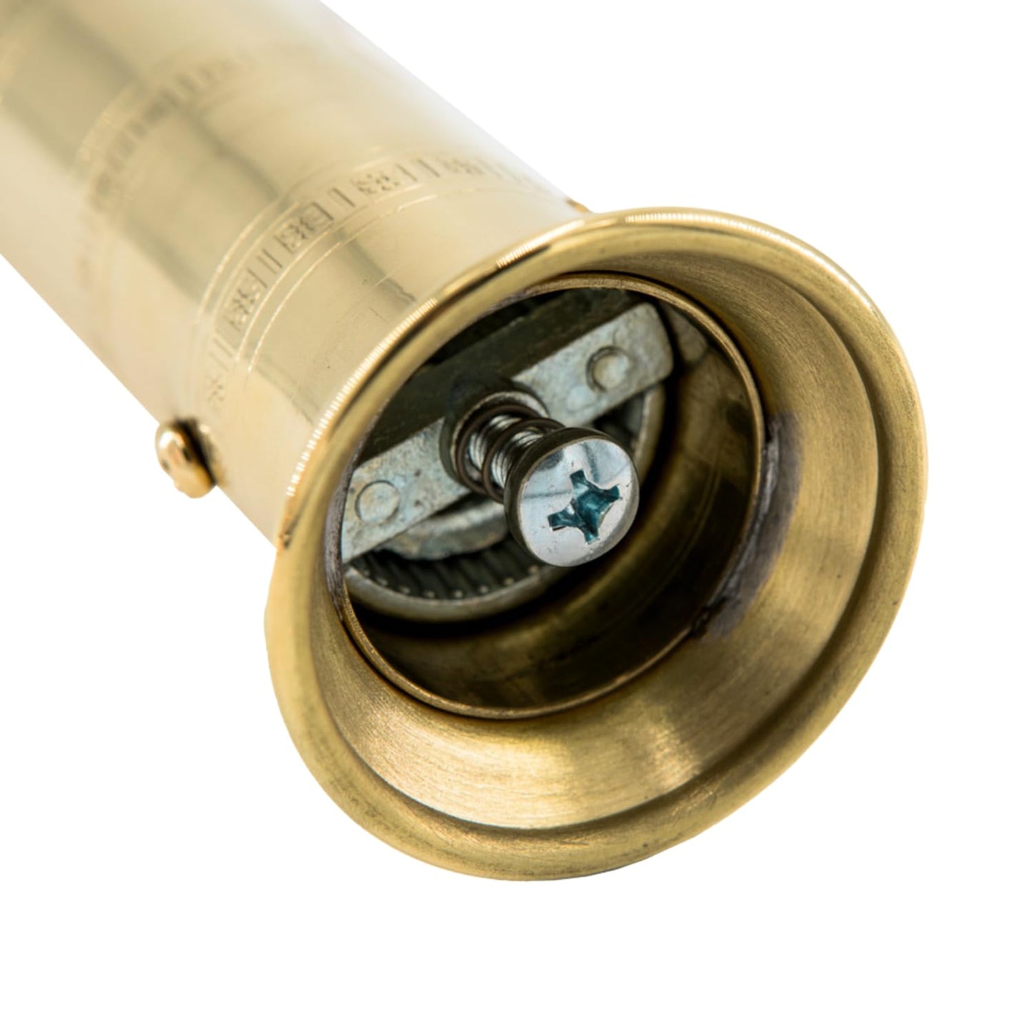 Alexander Home The Original Greek Pepper Mill 9 Inch Tall | European Pepper Mill Grinder with Crank Handle | Manual Pepper Grinder | Peppercorns Refillable - Brass