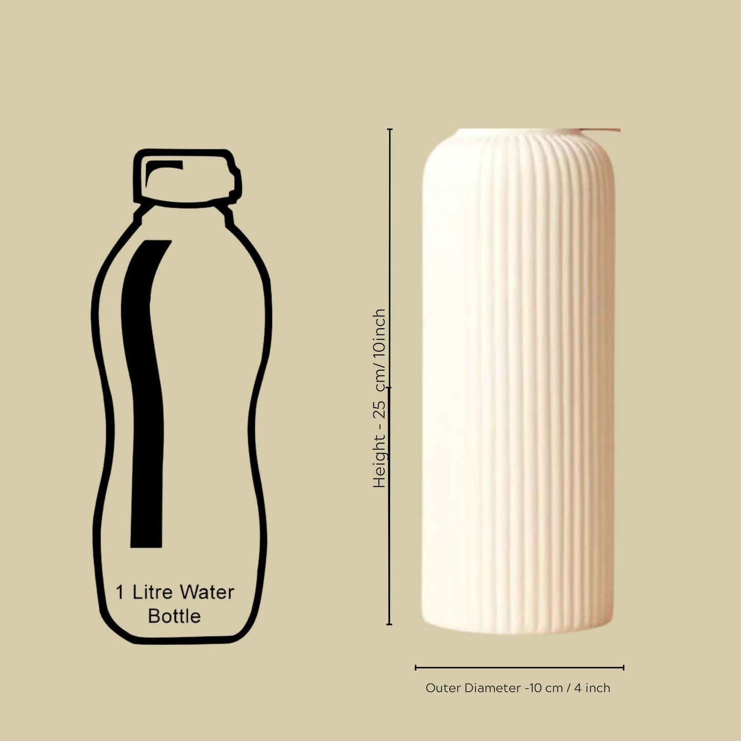 Modern Ribbed Ceramic Vase