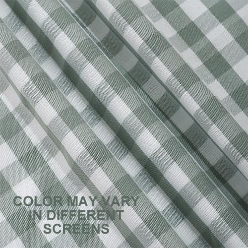 CARRIE HOME Set of 2 Farmhouse Sage Green Gingham Throw Pillow Covers 18x18 Checkered Plaid Decorative Pillow Cover Classic Retro Plaid Decor for Room Patio and Porch, Grey Green and White Gingham