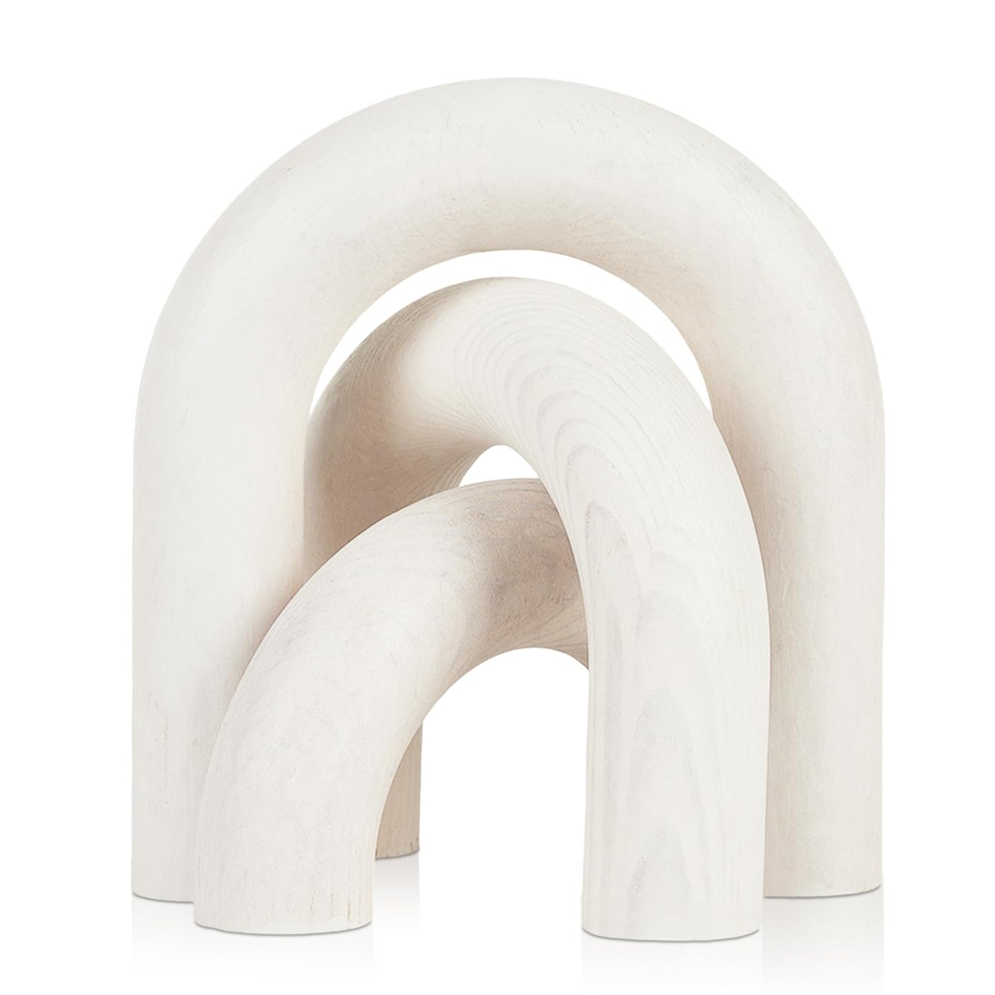 Yunjuhop 3 Pcs Wood Arch Shelf Accents for Coffee Table Decorations, Farmhouse Boho Arch Decor, Bedroom Office Desk Living Room Bookshelf Modern Home Decor (White)