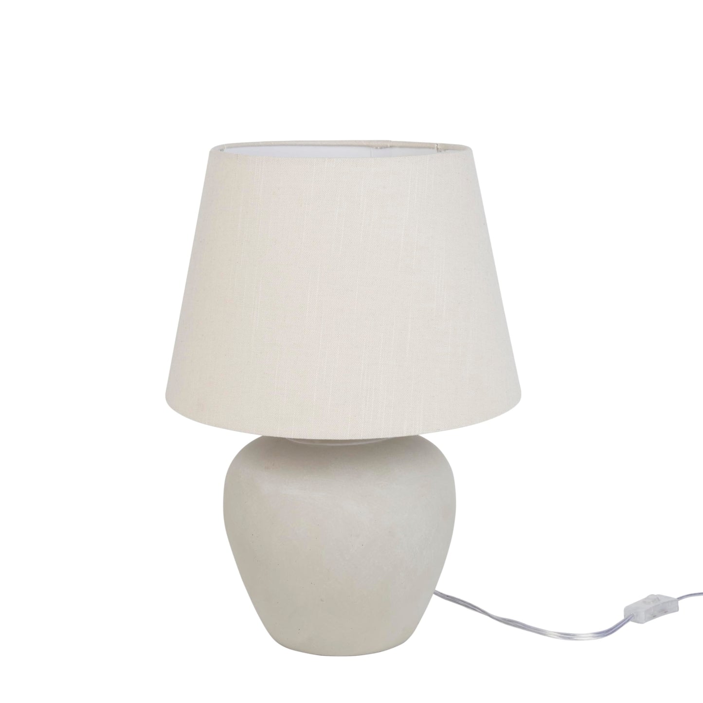 Nourison Home 20" Sand (Light Beige) Ceramic Pot Table Lamp for Bedroom, Living Room, Console, Entryway