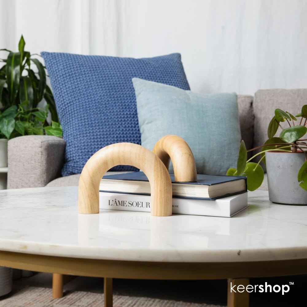 Home Decor Accents: Neutral Boho Living Room Decor - Natural 2pc Arches (Japandi Modern)