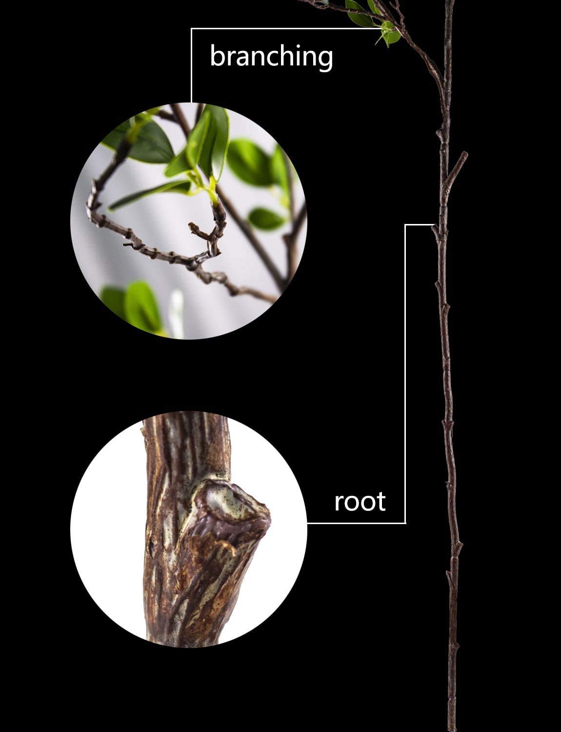 Artificial Plant 43.3 Inch Green Branches Leaf Shop Garden Office Home Decoration (2 pcs)