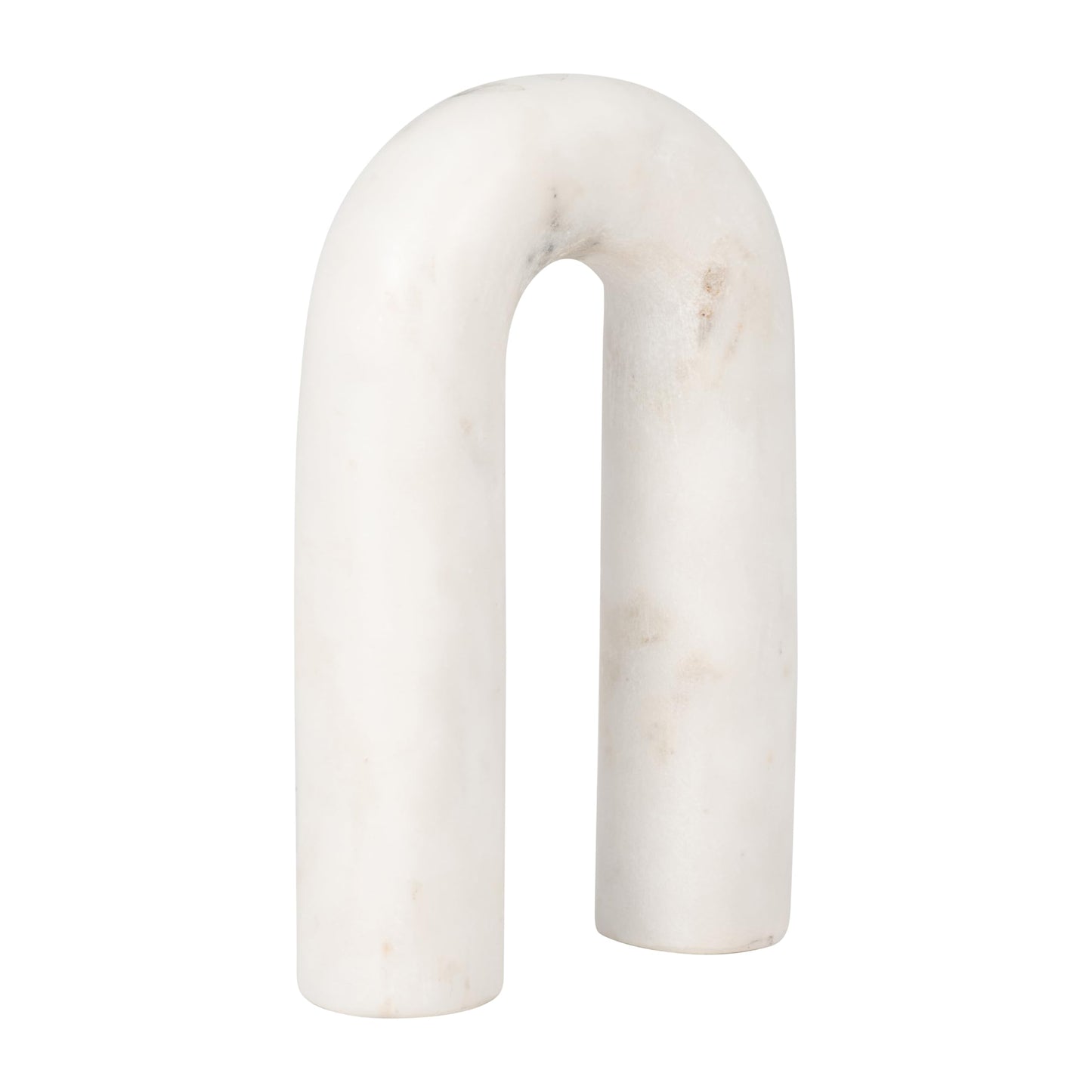 Sagebrook Home White Marble Decorative Object - 5x2x8 Inches Modern Arch Sculpture for Home, Office, Bedroom, Living Room Decor
