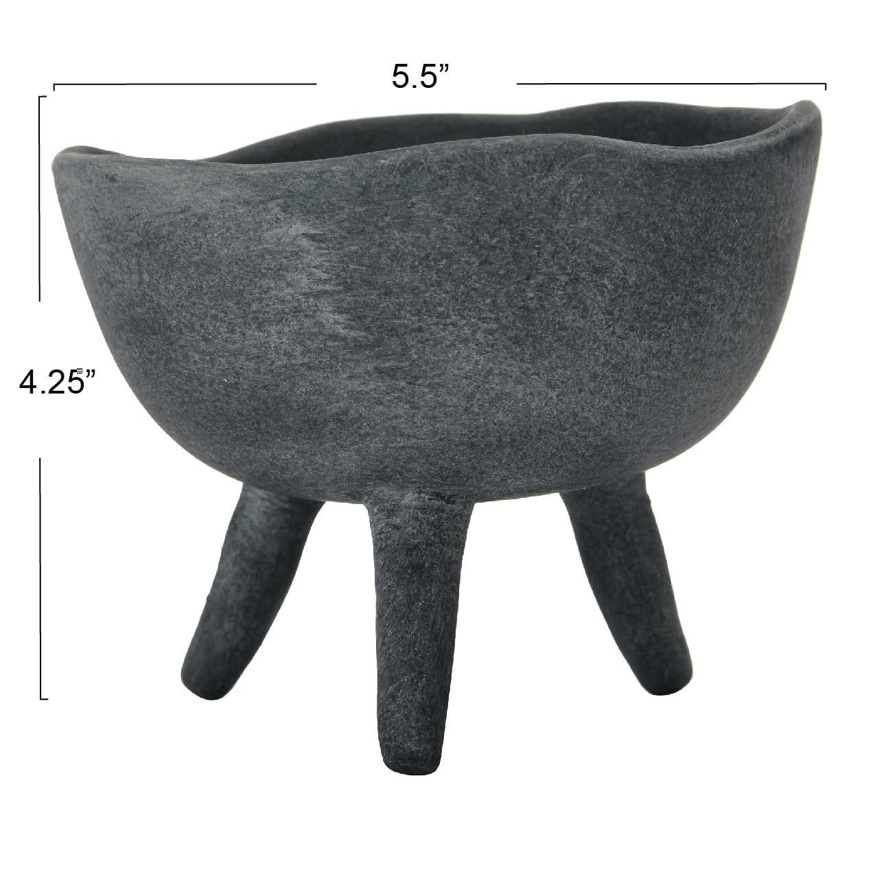 Creative Co-Op Boho Terracotta Footed Planter, Slate Grey