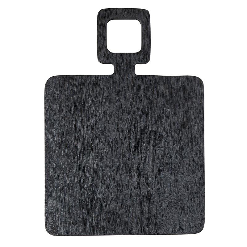 Santa Barbara Design Studio Cutting Boards and Serving Trays Square Handle Wood Charcuterie Board, Small, Black
