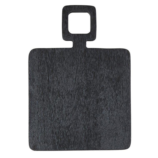 Santa Barbara Design Studio Cutting Boards and Serving Trays Square Handle Wood Charcuterie Board, Small, Black