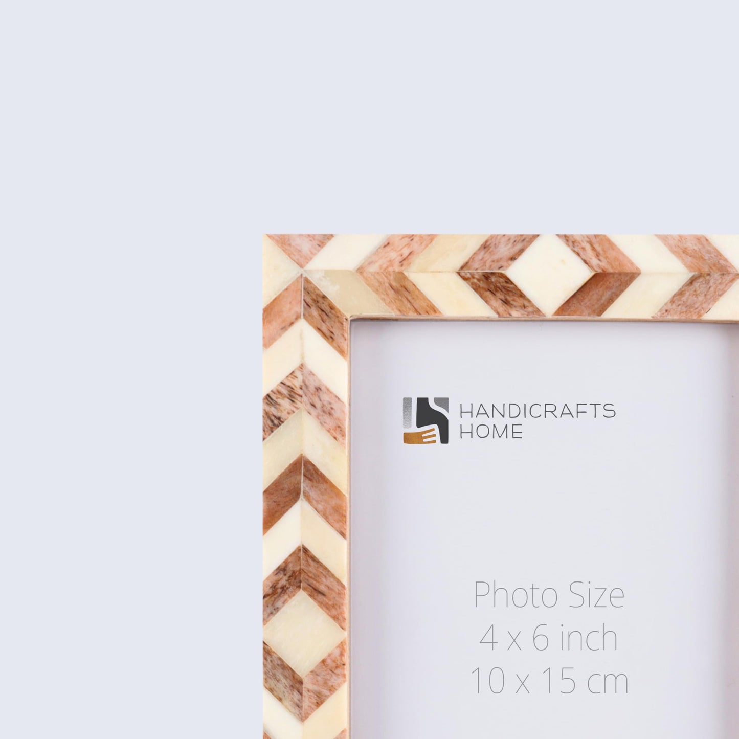 Handicrafts Home Chevron Pattern Inspired 4" x 6" Picture Frames - Chic Boho Wall Décor Photo Frame, Brown White