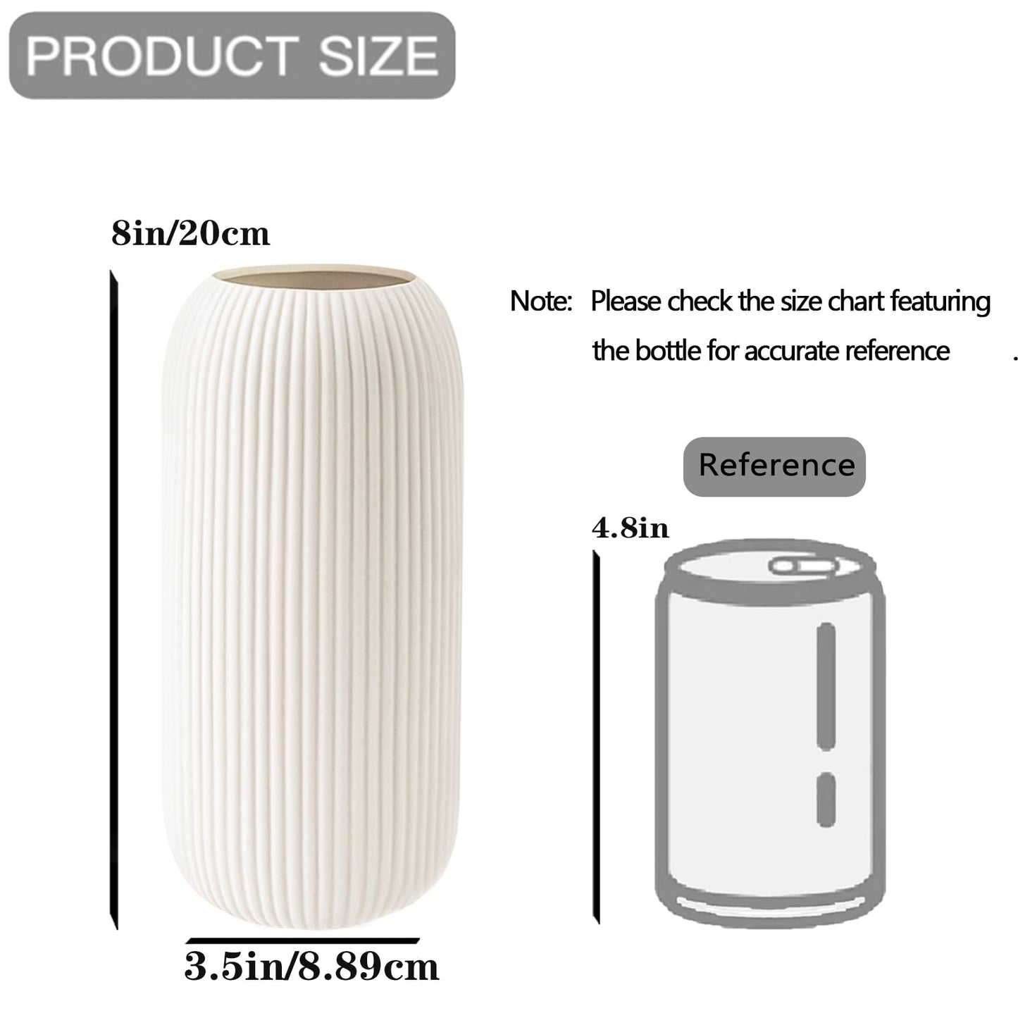 White Ribbed Flower Vase