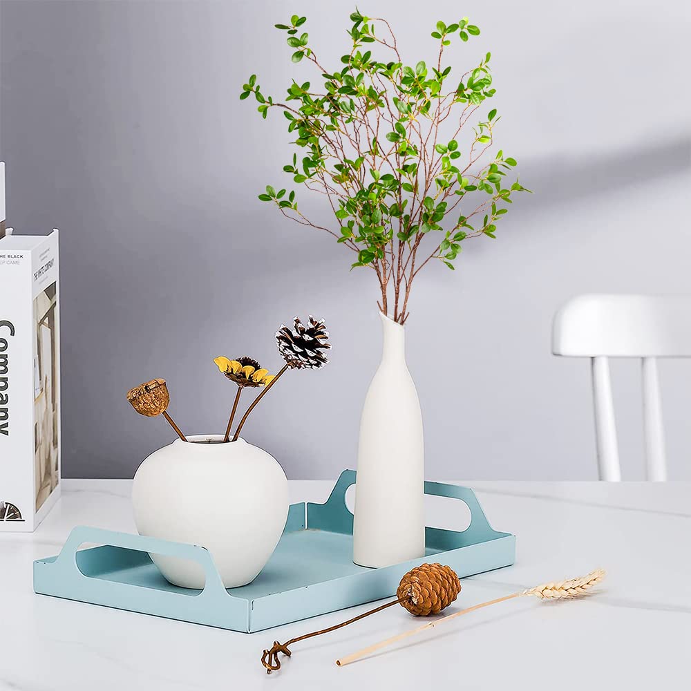 BohoSM 3 Pack Artificial Greenery Stems Branches for Vase Fake Ficus Stems Faux Stems(45"/Branches) (Green)