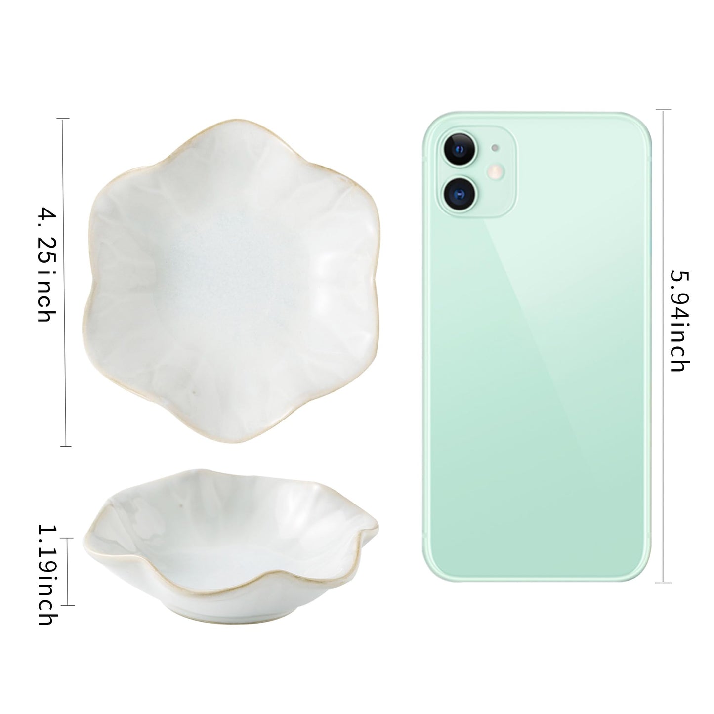 Jewelry Dish Tray, Ring Dish, Ceramic Trinket Tray, Key Bowl, Decorative Plate, for Friends Sisters Daughter Mother (Milky White)