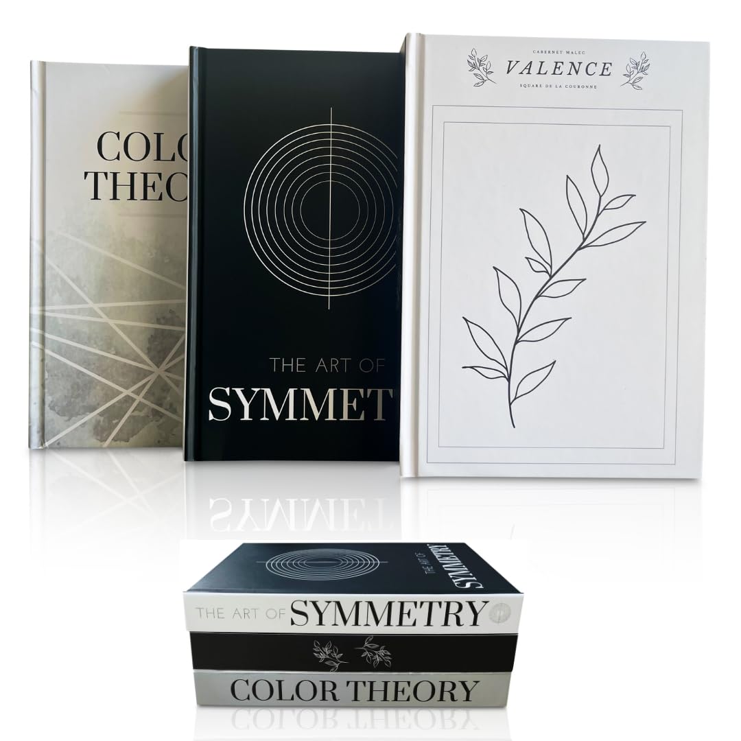 Decorative Books Set for Modern Home: 3 Coffee Table Fashion and Designer Books for Shelves, Office, or Nightstand