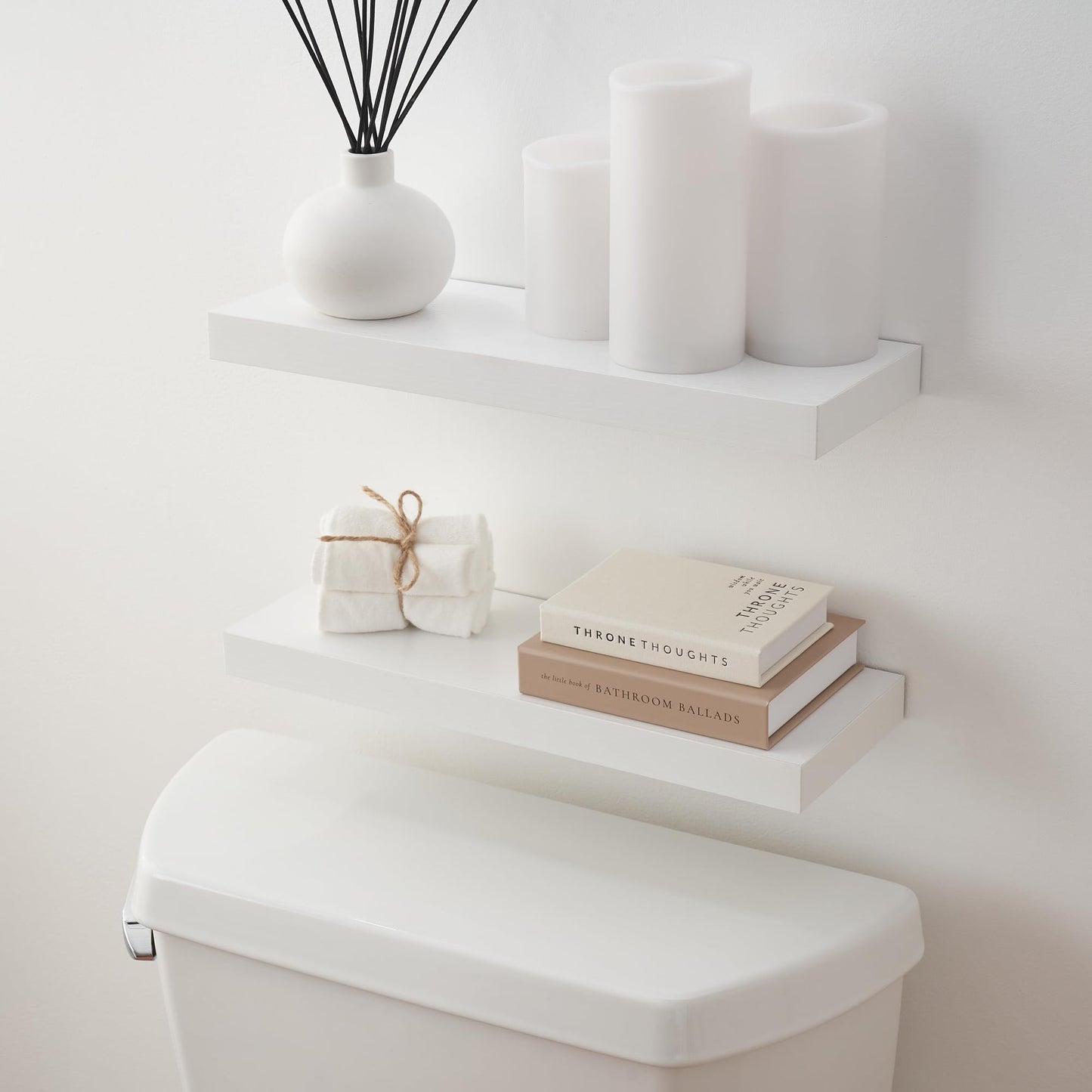 KIBAGA Beautiful Bathroom Decor Books – Set of 2 Modern Books for Your Bath Shelf - Funny Restroom Decor and Accessories to Add Charm and Humor to Your Space