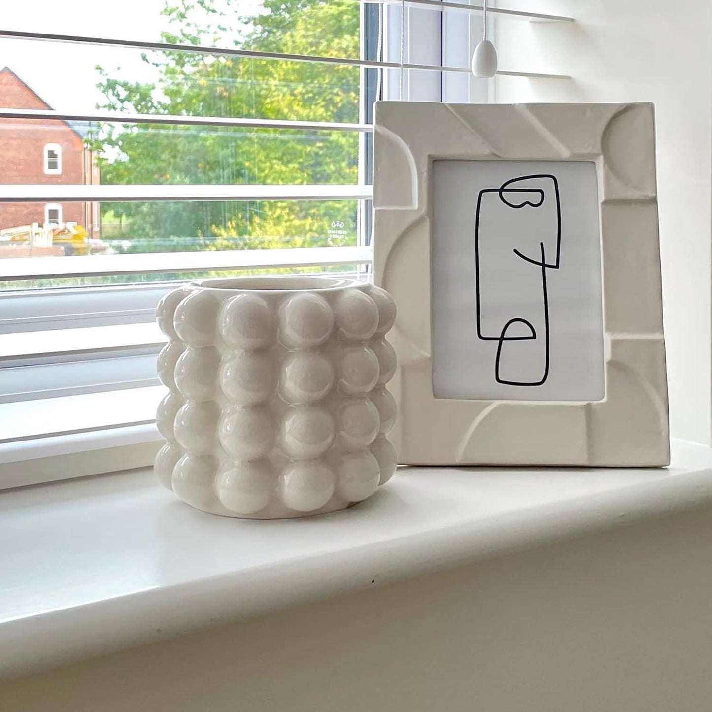 YANWE1 Bubble Vase, Beige Ceramic Vase for Flowers, Short Vases for Boho Decor, Decorative Vases for Flowers, Living Room, Bedroom, Office, Fireplace, Mantel, Coffee Table, 5 Inches