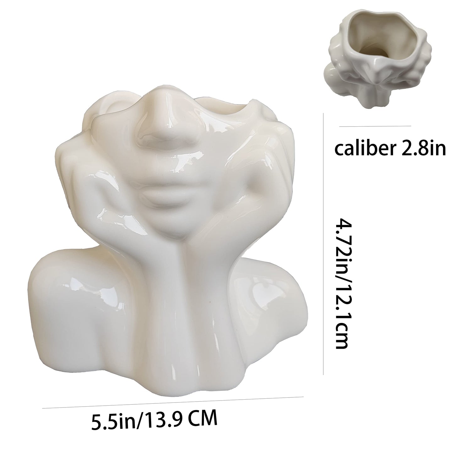 White Face Vase Unique Ceramic Vase for Home Decor