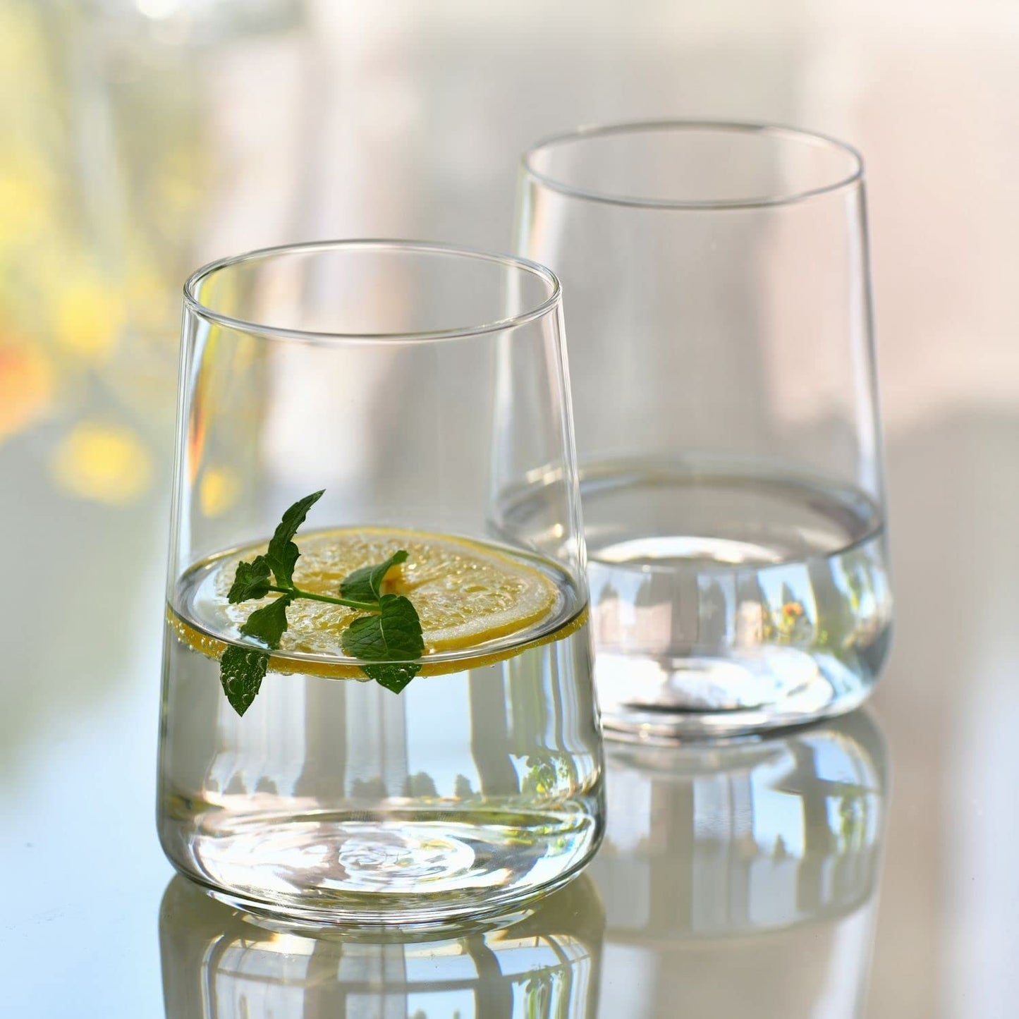 Krosno Water Glasses, Set of 6, 16.6 fl oz, Water Drinks Juice, Infinity Collection, Lead-Free Lightweight Glass, Everyday Drinking Glass, Dishwasher Safe, Made in Europe